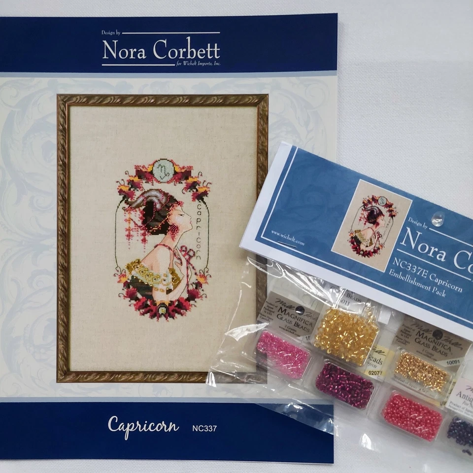 Capricorn Zodiac Beaded Cross Stitch Chart and Embellishment Pack Nora Corbett - Image 2 of 4