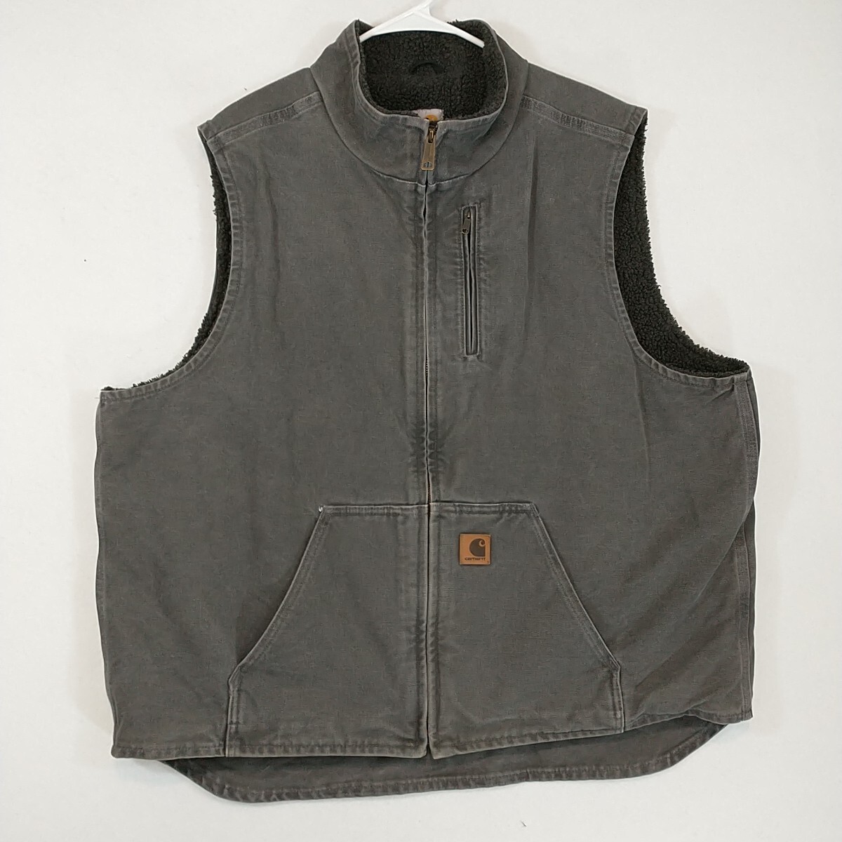 VTG Carhartt V33 GVL Canvas Sherpa Fleece Lined Full Zip Vest Mens