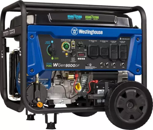 Westinghouse 12500 Watt Dual Fuel Home Backup Portable Generator, Remote Start,