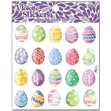 Violette Stickers - 2 Pastel Easter Eggs Sticker Sheets - Scrapbooks Stationery