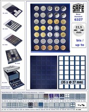 SAFE-M&uuml;nzboxen-6327-NOVA-blau-35x-27,5-mm-F&uuml;r-M&uuml;nzkapseln-19-20-21-21,5-22-22,5