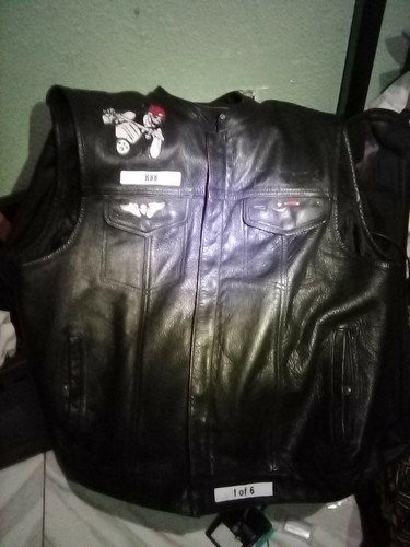 street steel leather vest