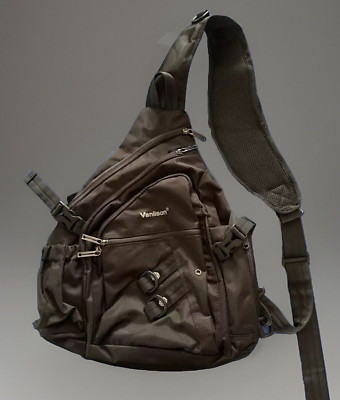 Vanlison Crossbody Sling Bag Backpack for Men Women Black