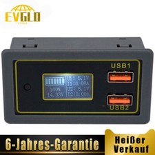 DC 12V 24V Dual USB Batterie Kapazität Voltmeter Spannung Anzeige Volt Monitor