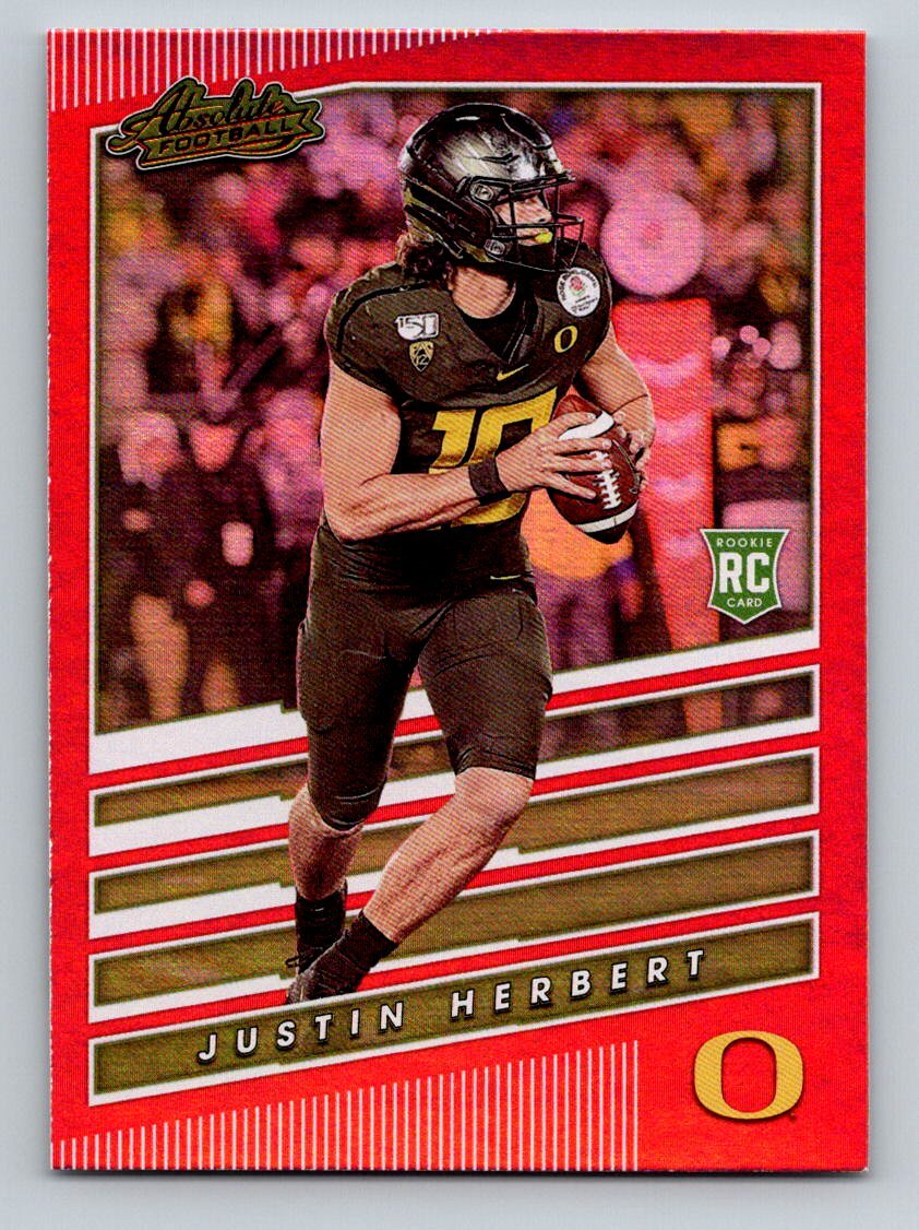 2020 Panini Chronicles Draft Picks #4 Justin Herbert Absolute Rookies Red