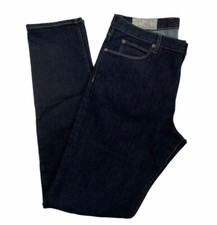 Double Eleven Jeans Slim Style JN01 Blue Dark Denim Pants Button Fly Mens 34