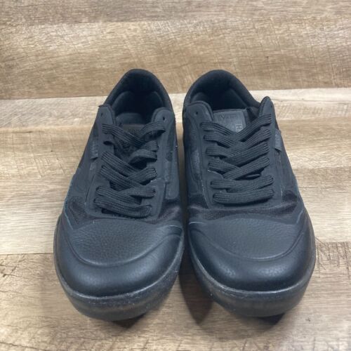 VANS AVE Leather Black Mesh Skate Shoes Casual Sneakers Mens 7 Womens 8.5 NEW - Picture 3 of 9
