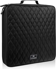 160 Capacity Black Plastic CD DVD Case Organizer with PVC Panel for Portable Sto