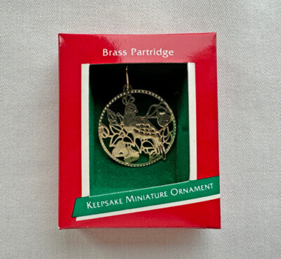 1989 ~ Brass Partridge in Pear Tree ~ Sparkles! ~ Hallmark Miniature Ornament