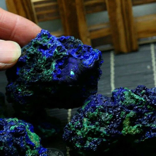 Quartz Der Heilstein Natürliches Azurit-Erz Mineralische Proben Malachite Geode - Bild 9 von 15