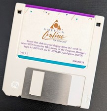 America Online Collectible / Install Floppy Disk, Original Vintage AOL v1.1 !