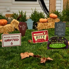 Hauntlook Friendly Funny Halloween Monster Themed Yard Signs