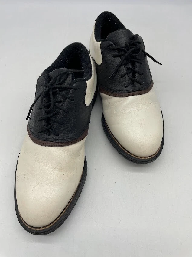 Zapatos de golf Reebok para hombre blancos/negros/marrones tracción descenso talla 8 Foto 2 de 4