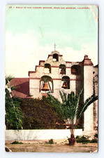 Old Postcard Bells of San Gabriel Mission Los Angeles CA1908 Cancel