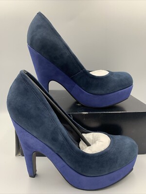 Carvela UVP130  2-farbige blaue Wildleder Leder Plateau Heels. Neu mit Karton Größe UK7 EU40