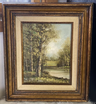 J.medina 油絵 J. Medina Original Oil On Canvas 8 X 10 ~ Frame Measures 16” X 14