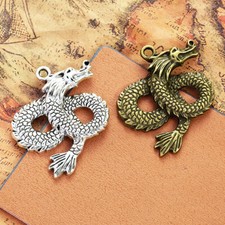 8pcs 43 38MM Alloy Charm Chinese dragon Pendant Crafts