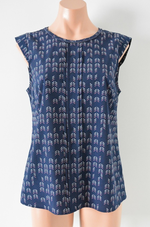 Tokito Top Womens 10 blue Pink Purple sleeveless blouse