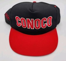 Conoco Oil Gas Snapback Flat Brim Hat Cap