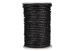 Braided Leather Cord 3mm x 25m: Black 297C-BL30x25BK 8UW6