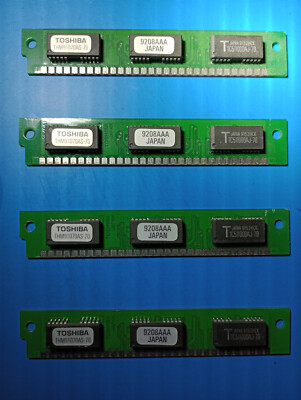 4 x RAM Toshiba THM91070AS-70 JAPAN 9208AAA SIMM FPM Memory