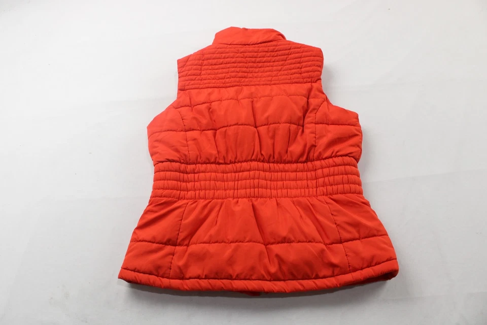 Outeredge Women's Quilted Zip-Up Elastic-Band Puffer Vest CN6 Red Large - Image 4 of 4