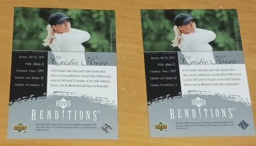 CRISTIE KERR RC (Lot of 2)- 2003 Upper Deck Renditions Golf #60 - Picture 2 of 2