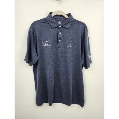 Rhoback Man's Polo Shirt, Blue Embroidery Golf shirt Sz L
