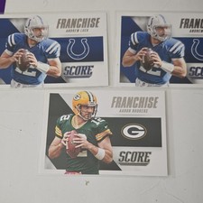 Score NFL Football Trading Card Lot - Franchise, Luck, Rodgers, 3 Cards