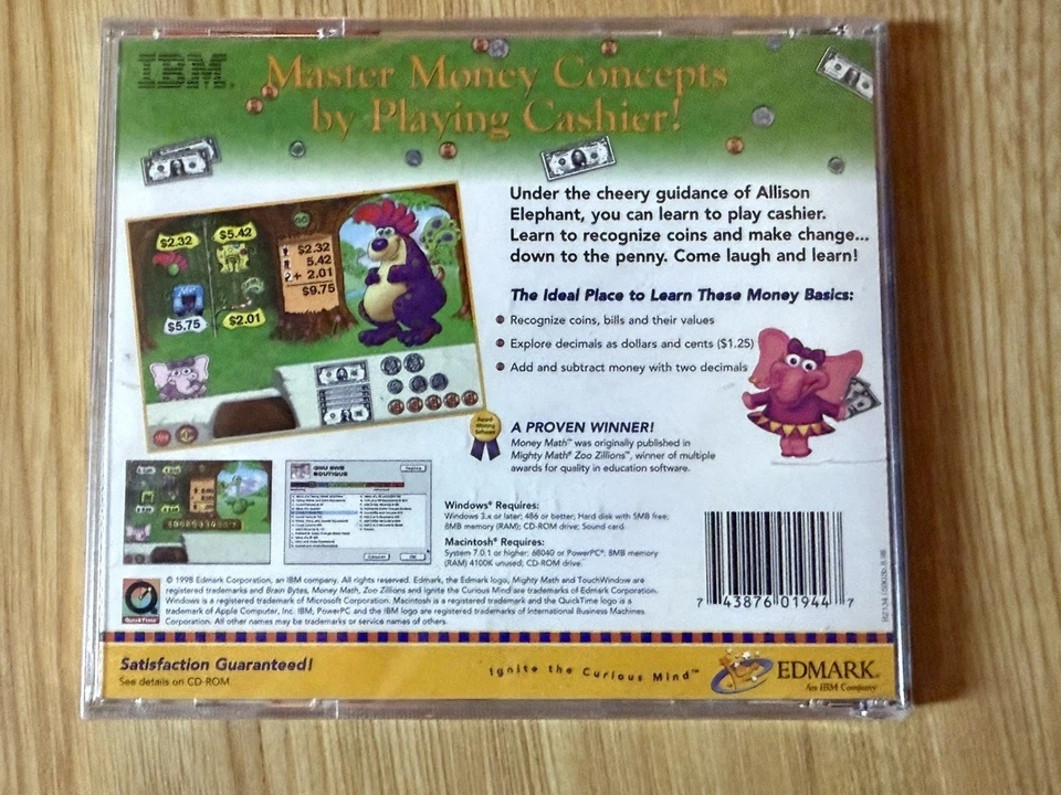 NEW Money Math Ages 5-8 Years Brain Bytes PC CD-ROM Essential Skills Mac Windows - Image 4 of 4