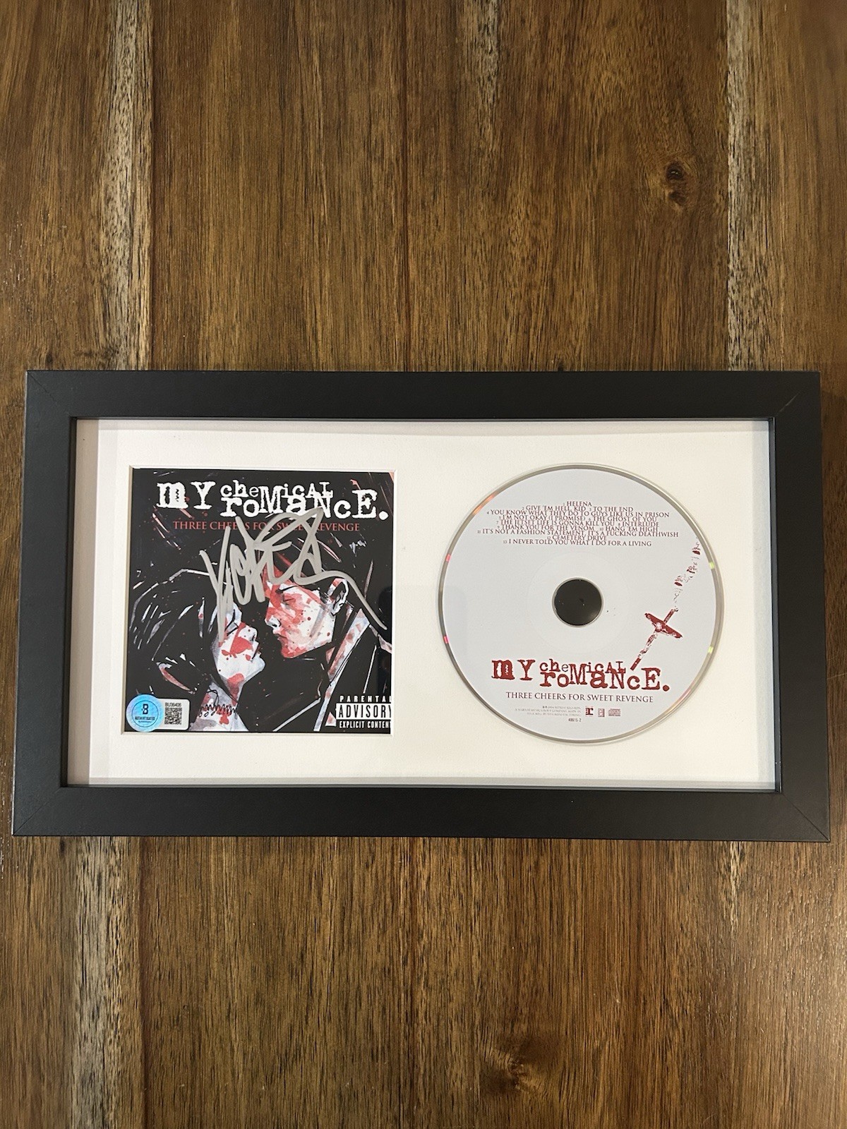Frank Iero ‘My Chemical Romance’ Signed Framed CD ‘Three Cheers’ Beckett