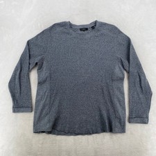 VINCE Mens Gray Waffle Knit Crewneck Long Sleeve Pullover Sweater XL