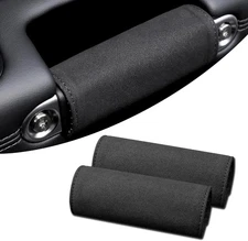 Car Inside Door Handle Protector, 5.7" x 4.72" Breathable Suede 2 PCS Black