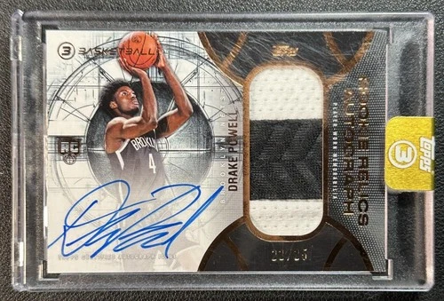 DRAKE POWELL 2025-26 TOPPS THREE 3 ROOKIE HORIZONTAL PATCH AUTO BRONZE RC 22/25
