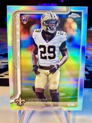 2025 Quincy Riley Topps Chrome Refractor Rookie Card #369 New Orleans Saints