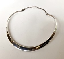Vintage Sterling Silver 925 Collar Necklace Taxco choker Mexico safety chain