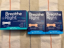 3 Box Lot 138 Strips Clear Breathe Right Nasal Strips Extra Strength Tan