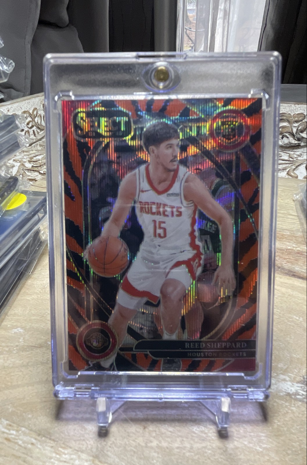 2024-25 Panini Select - Courtside Reed Sheppard #299 Tiger Prizm (RC)