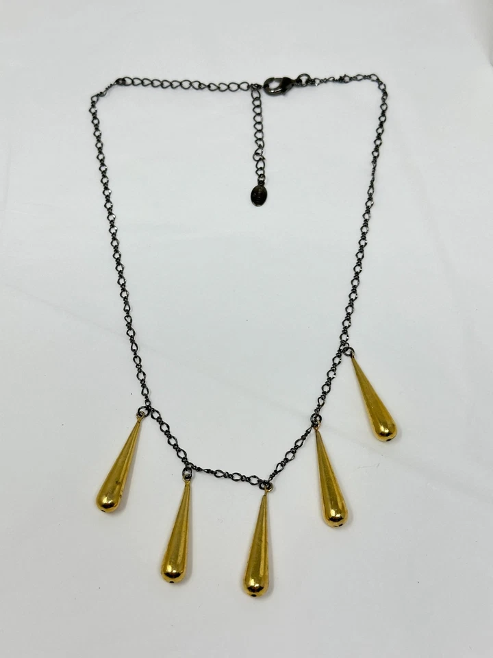 Inusual Collar Gota Vintage Firmado SORELLI 5 Niveles Tono Dorado Foto 4 de 4