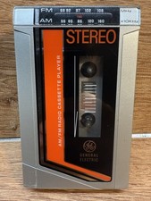1980 s Walkman Style-GE / 3-5434A-3-5422A .am/fm Stereo Cassette Player-works