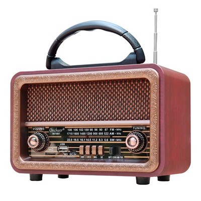 AM/FM/SW 3-Band Portable Radio: Wooden Retro Vintage Radios