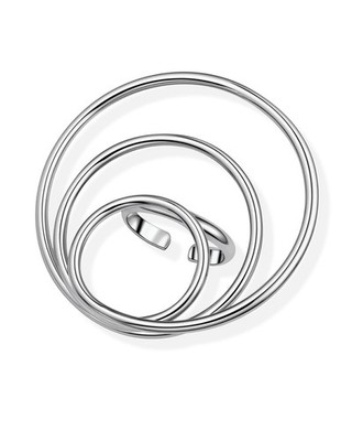 Big Round Circle Loop Open Spiral Ring for Chunky Minimalist Geometric Unique...