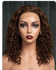 18 Inch 4 Burmese Curly 13x4 Lace Front Wig   100 Human Hair 200 Density