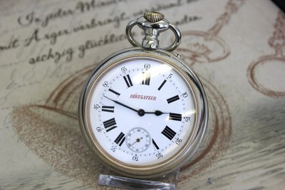 Rare antike Goliath Regulateur Taschenuhr pocket watch 344g