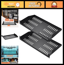 Universal Vented 1U Server Rack Shelf - 2PCS Cantilever Tray for 19" Racks, 10"