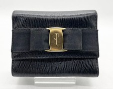 Excellent Condition Salvatore Ferragamo Vara Black Leather Pouch