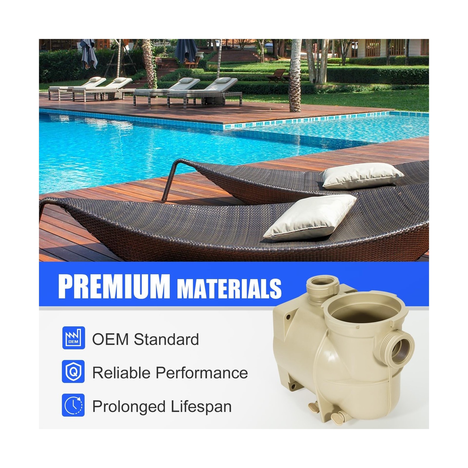 350089 Inground Pool and Spa Booster Pump Body Housing Compatible with Pentai...