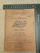 Lister Instruction Book For HR2-HR3 Air Cooled Diesel Engines. 1972