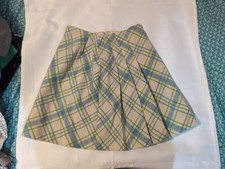 Vintage 1970's Jr Bazaar Pleated Wool Skirt 23 In Waist