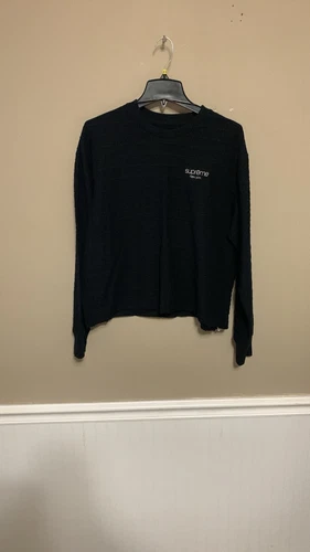 Pull sweat noir homme Supreme rayures corde